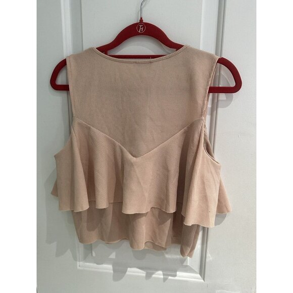 Zara Knit Women’s Light Pink Sleeveless Top Summer Casual With Layer Look Size L - Picture 8 of 11